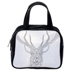 Modern Geometric Christmas Deer Illustration Classic Handbags (one Side)