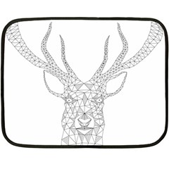 Modern Geometric Christmas Deer Illustration Fleece Blanket (mini) by Dushan