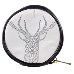 Modern Geometric Christmas Deer Illustration Mini Makeup Bags by Dushan