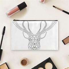 Modern Geometric Christmas Deer Illustration Cosmetic Bag (medium)  by Dushan