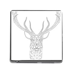 Modern Geometric Christmas Deer Illustration Memory Card Reader (square) by Dushan