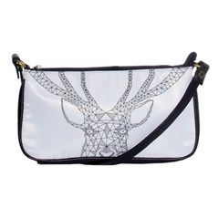 Modern Geometric Christmas Deer Illustration Shoulder Clutch Bags by Dushan