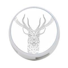 Modern Geometric Christmas Deer Illustration 4-port Usb Hub (one Side) by Dushan