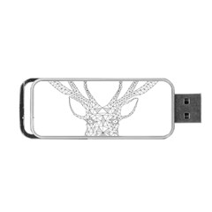 Modern Geometric Christmas Deer Illustration Portable Usb Flash (one Side)