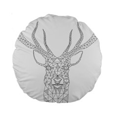 Modern Geometric Christmas Deer Illustration Standard 15  Premium Round Cushions by Dushan