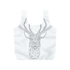 Modern Geometric Christmas Deer Illustration Full Print Recycle Bags (s)  by Dushan