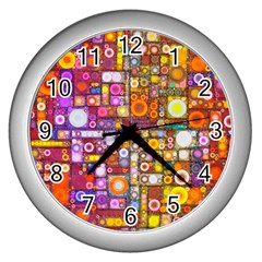 Circles City Wall Clocks (silver) 