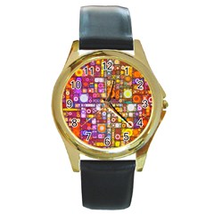 Circles City Round Gold Metal Watches