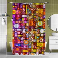 Circles City Shower Curtain 48  X 72  (small)  by KirstenStar