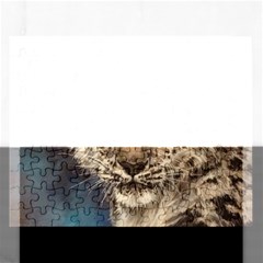 Snow Leopard Rectangular Jigsaw Puzzl by ArtByThree