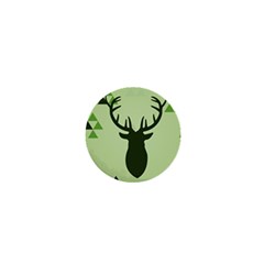 Modern Geometric Black And Green Christmas Deer 1  Mini Magnets