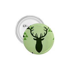 Modern Geometric Black And Green Christmas Deer 1 75  Buttons