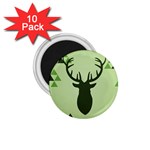 Modern Geometric Black And Green Christmas Deer 1.75  Magnets (10 pack)  Front