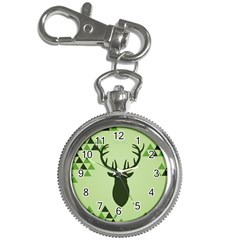 Modern Geometric Black And Green Christmas Deer Key Chain Watches