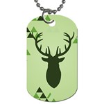 Modern Geometric Black And Green Christmas Deer Dog Tag (Two Sides) Back