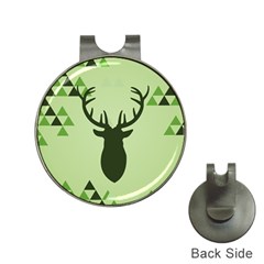 Modern Geometric Black And Green Christmas Deer Hat Clips With Golf Markers