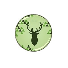 Modern Geometric Black And Green Christmas Deer Hat Clip Ball Marker (10 Pack)