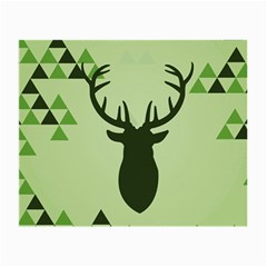 Modern Geometric Black And Green Christmas Deer Small Glasses Cloth