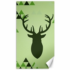 Modern Geometric Black And Green Christmas Deer Canvas 40  X 72   by Dushan