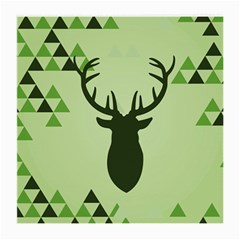 Modern Geometric Black And Green Christmas Deer Medium Glasses Cloth