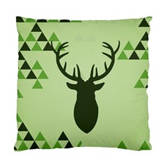 Modern Geometric Black And Green Christmas Deer Standard Cushion Cases (two Sides) 