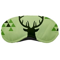 Modern Geometric Black And Green Christmas Deer Sleeping Masks