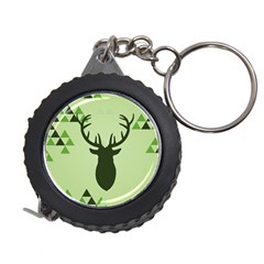 Modern Geometric Black And Green Christmas Deer Measuring Tapes