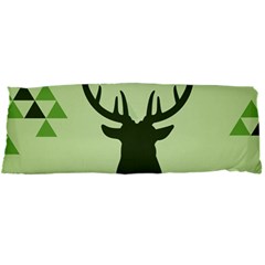 Modern Geometric Black And Green Christmas Deer Body Pillow Cases Dakimakura (two Sides)  by Dushan