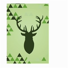 Modern Geometric Black And Green Christmas Deer Large Garden Flag (two Sides) by Dushan