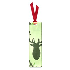 Modern Geometric Black And Green Christmas Deer Small Book Marks