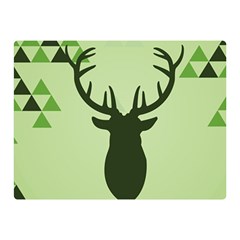 Modern Geometric Black And Green Christmas Deer Double Sided Flano Blanket (mini) 