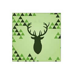 Modern Geometric Black And Green Christmas Deer Satin Bandana Scarf