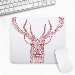 Modern Red Geometric Christmas Deer Illustration Large Mousepads