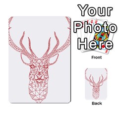 Modern Red Geometric Christmas Deer Illustration Multi-purpose Cards (rectangle) 