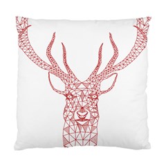 Modern Red Geometric Christmas Deer Illustration Standard Cushion Case (one Side)  by Dushan