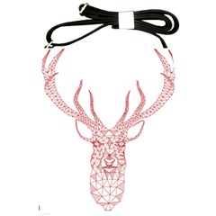 Modern Red Geometric Christmas Deer Illustration Shoulder Sling Bags