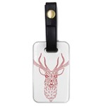 Modern red geometric christmas deer illustration Luggage Tags (One Side)  Front