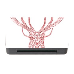 Modern Red Geometric Christmas Deer Illustration Memory Card Reader With Cf by Dushan