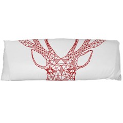 Modern Red Geometric Christmas Deer Illustration Body Pillow Cases (dakimakura) 