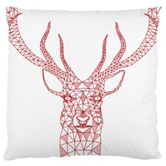 Modern Red Geometric Christmas Deer Illustration Large Cushion Cases (one Side) 