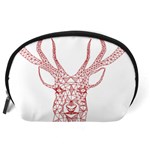 Modern red geometric christmas deer illustration Accessory Pouches (Large)  Back