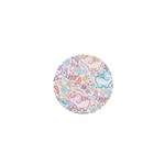 Cute pastel tones elephant pattern 1  Mini Buttons Front