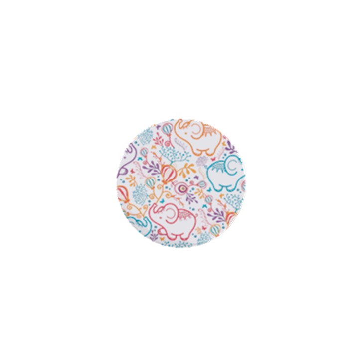 Cute pastel tones elephant pattern 1  Mini Buttons