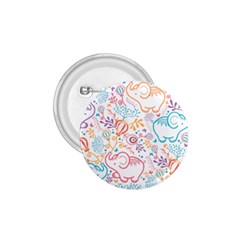 Cute Pastel Tones Elephant Pattern 1 75  Buttons