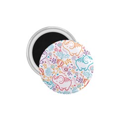 Cute Pastel Tones Elephant Pattern 1 75  Magnets