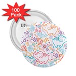 Cute pastel tones elephant pattern 2.25  Buttons (100 pack)  Front