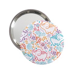 Cute Pastel Tones Elephant Pattern 2 25  Handbag Mirrors by Dushan