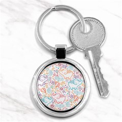 Cute Pastel Tones Elephant Pattern Key Chains (round) 