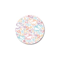 Cute Pastel Tones Elephant Pattern Golf Ball Marker