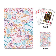 Cute Pastel Tones Elephant Pattern Playing Card